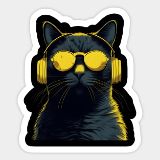 Cool Music lover cat Sticker